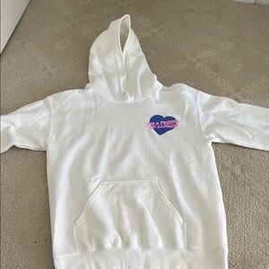 White Hoodie with Heart Design